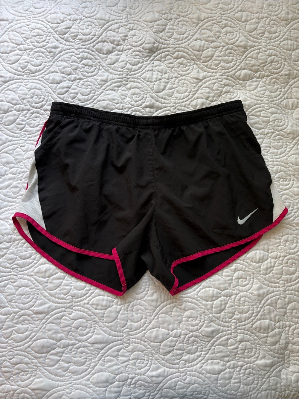 Nike Black Athletic Shorts with Pink Trim